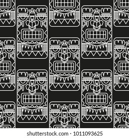 seamless pattern illustration with ancient American ornaments