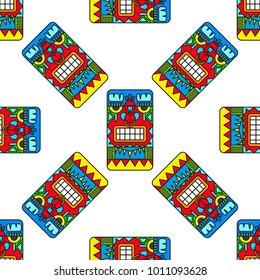 seamless pattern illustration with ancient American ornaments