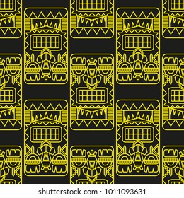 seamless pattern illustration with ancient American ornaments