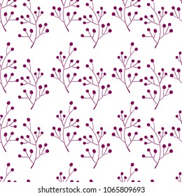 Seamless pattern illustration with beautiful flowers. Scandinavian style. Folk art