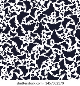 Seamless pattern illustration with butterflies. Vector illustration.
