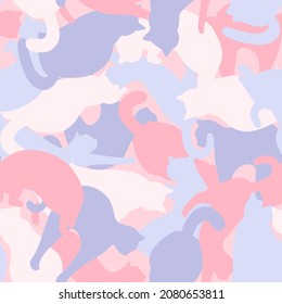 Ilustración de patrón sin foco del camuflaje del gato (vector)