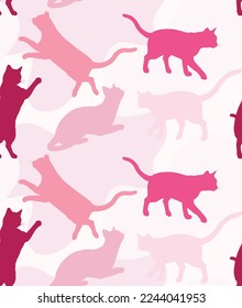 Seamless pattern illustration of cat camouflage