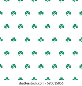 Seamless pattern illustration with clover as a symbol of luck. Saint Patrick's day celebration