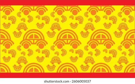 Seamless Pattern illustration of a cute car matches the design of a gift and something else. Vector illustration