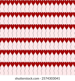 seamless pattern illustration. Cute romantic pink red hearts background print. Valentine's day holiday backdrop texture, wallpaper or fabric.