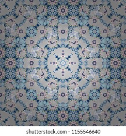 Seamless pattern illustration for design. Vector illustration. Bright flower. Abstract kaleidoscope blue, black and green background.