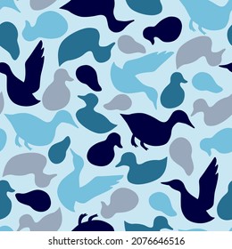 Seamless pattern illustration of duck camouflage (vector)