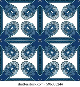 Seamless pattern illustration inspired by Portuguese tiles
