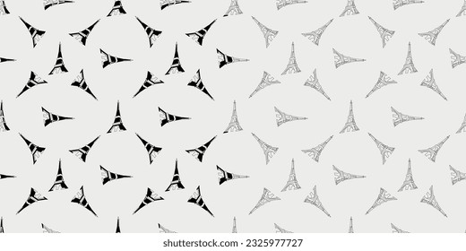
Seamless pattern with illustration of a kotnur eiffel tower.