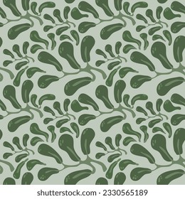 seamless pattern illustration of leaves on branches