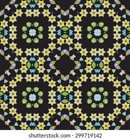 Seamless pattern illustration - like kaleidoscope