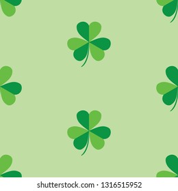 seamless pattern illustration of many shamrock, used as a symbol of Ireland. Saint Patrick, Ireland's patron saint.