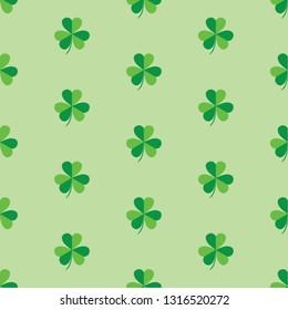 seamless pattern illustration of many shamrock, used as a symbol of Ireland. Saint Patrick, Ireland's patron saint.