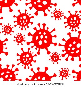 Patrón transparente con ilustración de la novela Coronavirus 2019-nCoV, COVID-19.  Modelo abstracto del virus nCoV COVID chino.