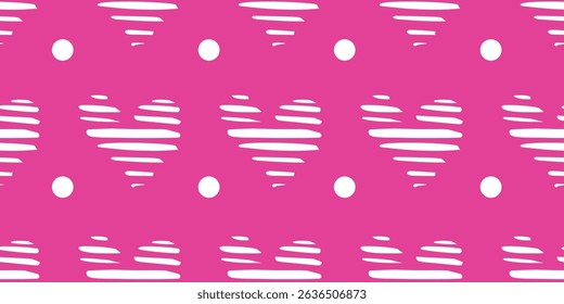seamless pattern illustration of a pink broken slice heart