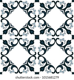 Seamless pattern illustration in traditional style - like Portuguese tiles