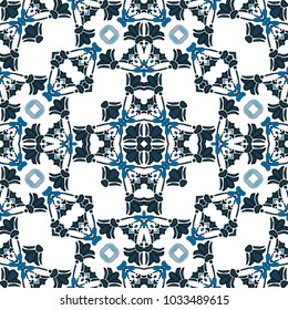 Seamless pattern illustration in traditional style - like Portuguese tiles