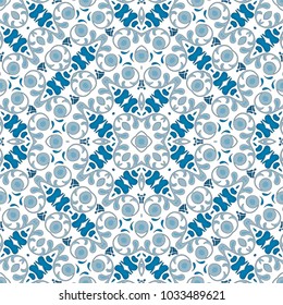 Seamless pattern illustration in traditional style - like Portuguese tiles