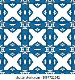Seamless pattern illustration in traditional style - like Portuguese tiles