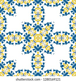 Seamless pattern illustration in traditional style - like Portuguese tiles