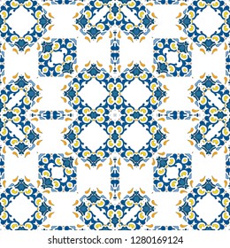 Seamless pattern illustration in traditional style - like Portuguese tiles
