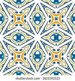 Seamless pattern illustration in traditional style - like Portuguese tiles
