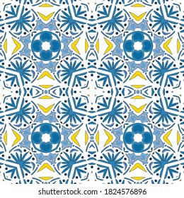 Nahtlose Mustergrafik im traditionellen Stil - wie portugiesische Fliesen
