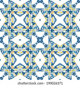 Seamless pattern illustration in traditional style - like Portuguese tiles