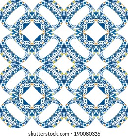 Seamless pattern illustration in traditional style - like Portuguese tiles