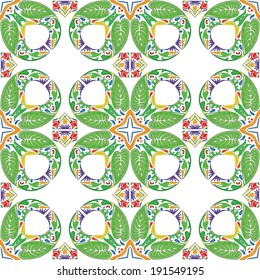 Seamless pattern illustration in traditional style - like Portuguese tiles