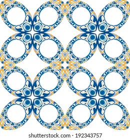Seamless pattern illustration in traditional style - like Portuguese tiles