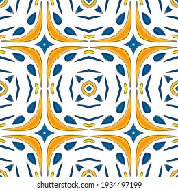 Seamless pattern illustration in traditional style - like Portuguese tiles
