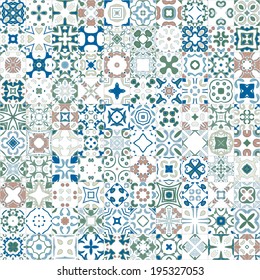 Seamless pattern illustration in traditional style - like Portuguese tiles