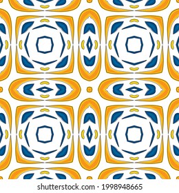 Seamless pattern illustration in traditional style - like Portuguese tiles
