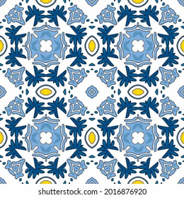 Nahtlose Mustergrafik im traditionellen Stil - wie portugiesische Fliesen
