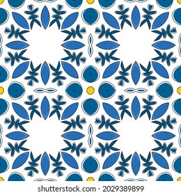Nahtlose Mustergrafik im traditionellen Stil - wie portugiesische Fliesen
