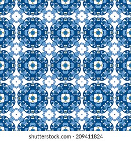Seamless pattern illustration in traditional style - like Portuguese tiles