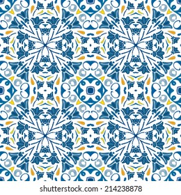 Seamless pattern illustration in traditional style - like Portuguese tiles