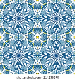 Seamless pattern illustration in traditional style - like Portuguese tiles