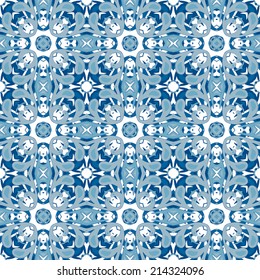 Seamless pattern illustration in traditional style - like Portuguese tiles