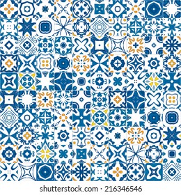 Seamless pattern illustration in traditional style - like Portuguese tiles