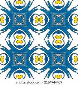 Seamless pattern illustration in traditional style - like Portuguese tiles
