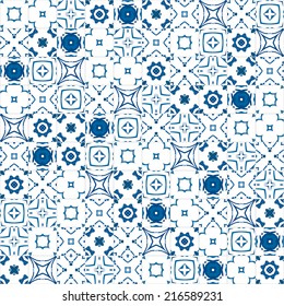 Seamless pattern illustration in traditional style - like Portuguese tiles