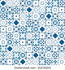 Seamless pattern illustration in traditional style - like Portuguese tiles
