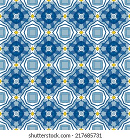 Seamless pattern illustration in traditional style - like Portuguese tiles