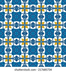 Seamless pattern illustration in traditional style - like Portuguese tiles