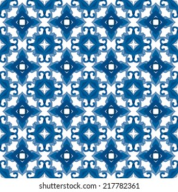 Seamless pattern illustration in traditional style - like Portuguese tiles