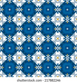 Seamless pattern illustration in traditional style - like Portuguese tiles