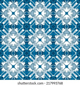 Seamless pattern illustration in traditional style - like Portuguese tiles